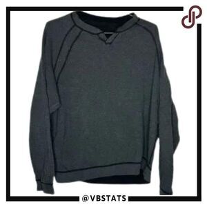 Tommy Bahama Black and Gray Reversible Pullover Top in Size Large